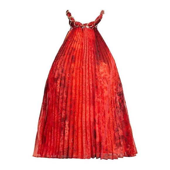 Alice + Olivia Red Alycia Pleated Halterneck Top NWT Size XS - Picture 6 of 13